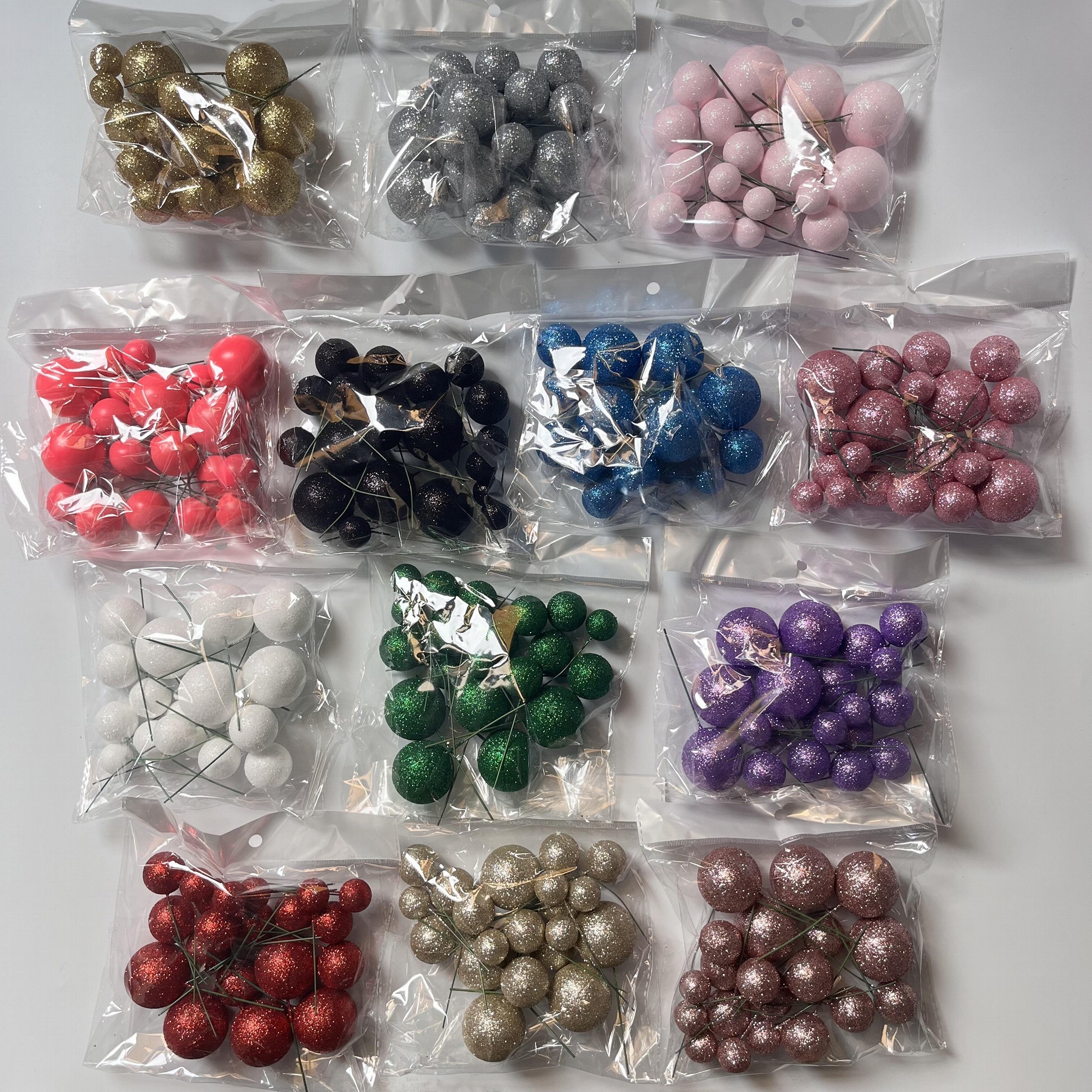 faux balls cake decoration topper foam ball glitter balls cake toppers Skytop (China