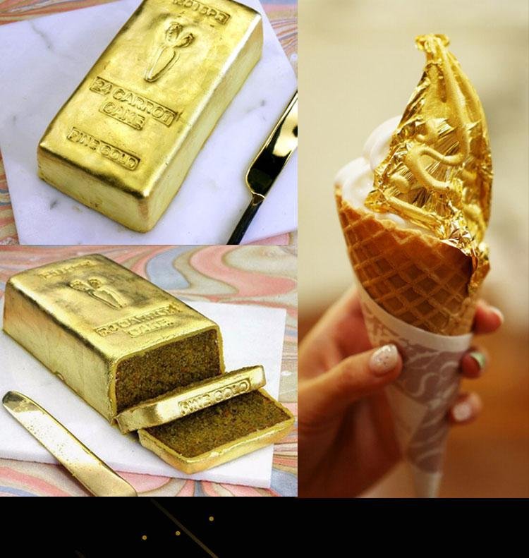 24k edible gold foil paper silver paper gold leaf for skin, cake, ice cream 5