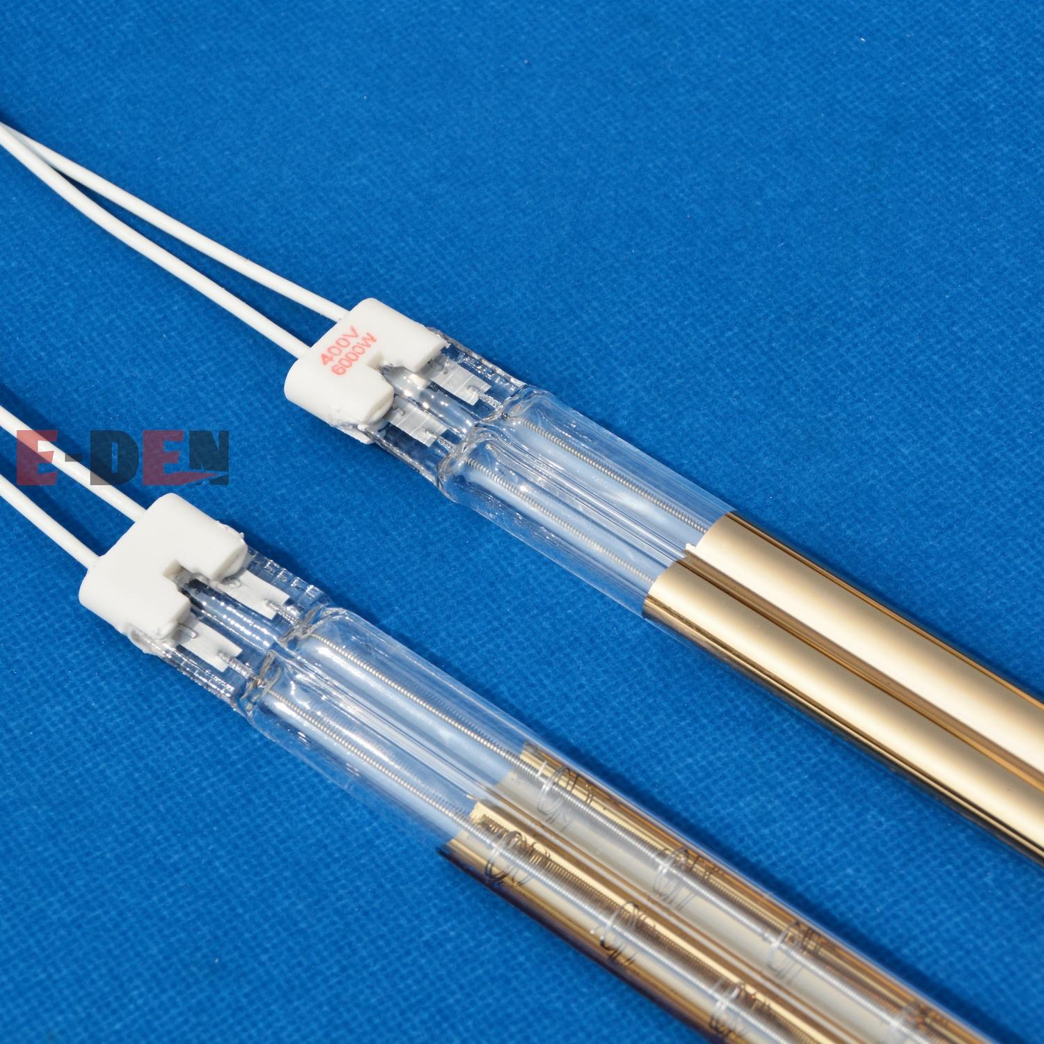 400V 7000W 1450mm IR Heating Lamp Gold Reflector Twin Tube Shortwave IR