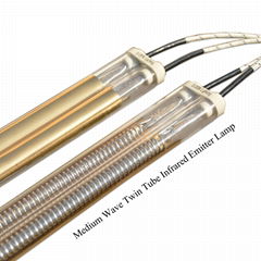 IR Heating Lamp Gold Reflector Twin Tube Shortwave IR Lamp