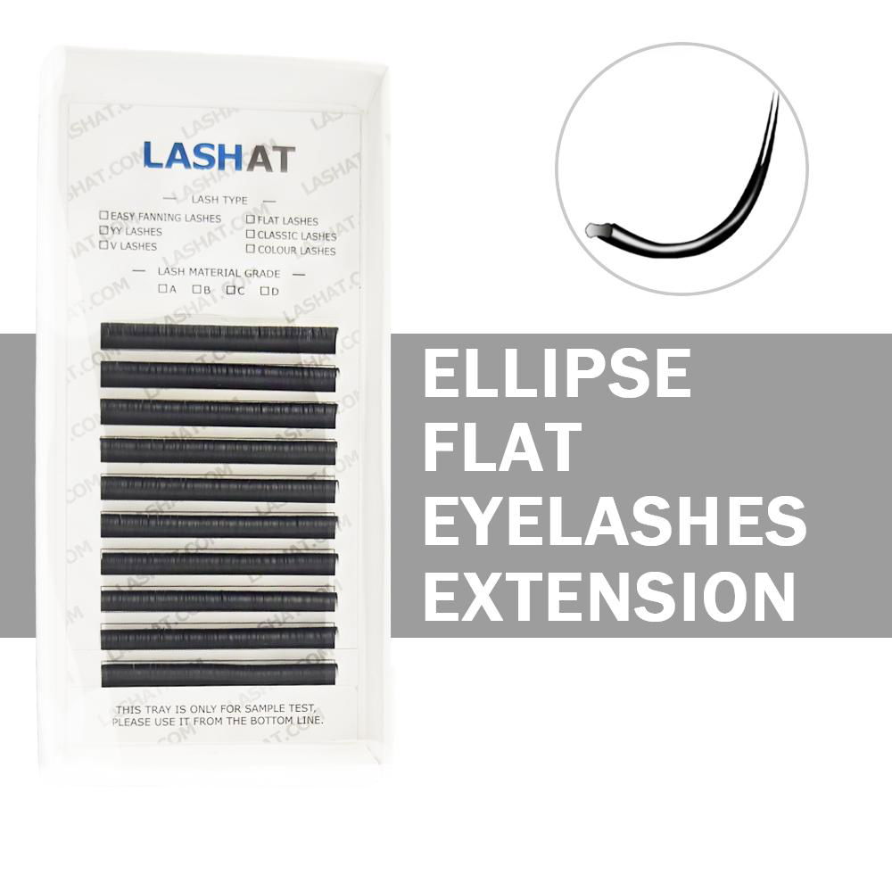 faux mink cashmere lash extension tray ellipse matte flat eyelash