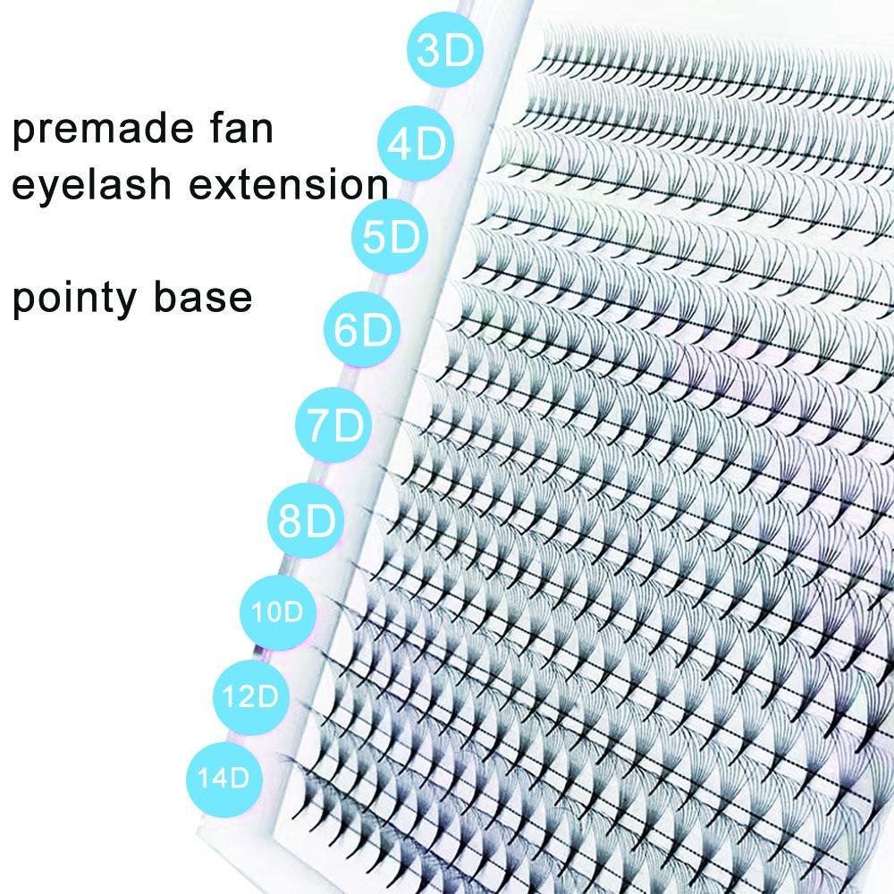 2d 3d 4d 5d 6d 10d 20d pointy base pre made fan heat bonded volume eyelash exten 2