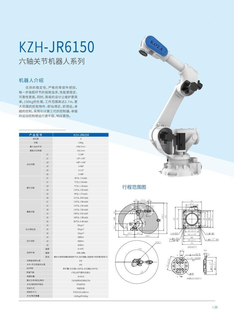 KOZA鉅澤 JR工業機器人 KZH-JR650 六軸關節機器人