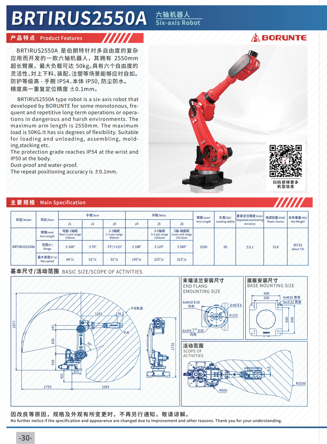 BRTIRUS2550A Six-axis Robot