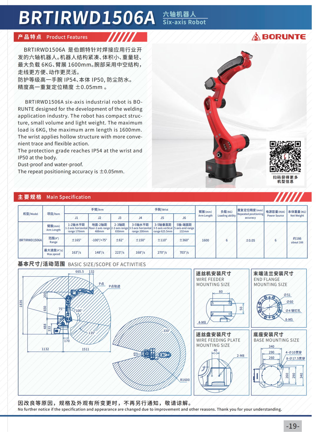 BRTIRWD1506A Six-axis Robot