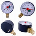 pressure gauge with red pointer brass connection