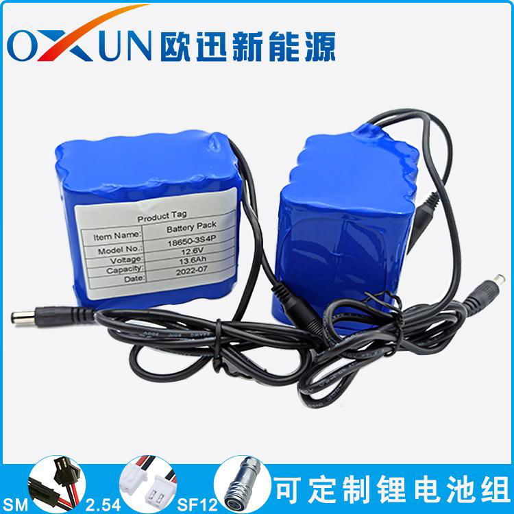 ICR18650-3S4P lithium battery pack 12.6V 13.6Ah rechargeable lithium battery 3