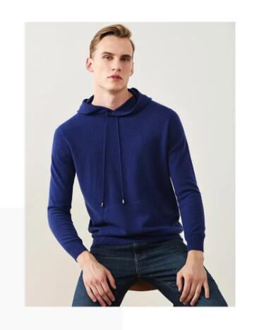 Men's hooded cashmere sweate	