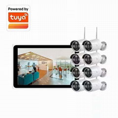 3MP Tuya APP Solar Power Camera with Battery WiFi Kits with Security PTZ Dome Ca