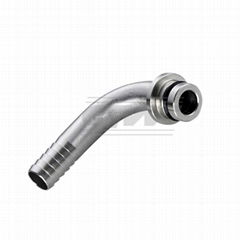 Stainless Steel Joint Connector 90 Degree 1/4 Barb Elbow Push Pipe Fitting with 