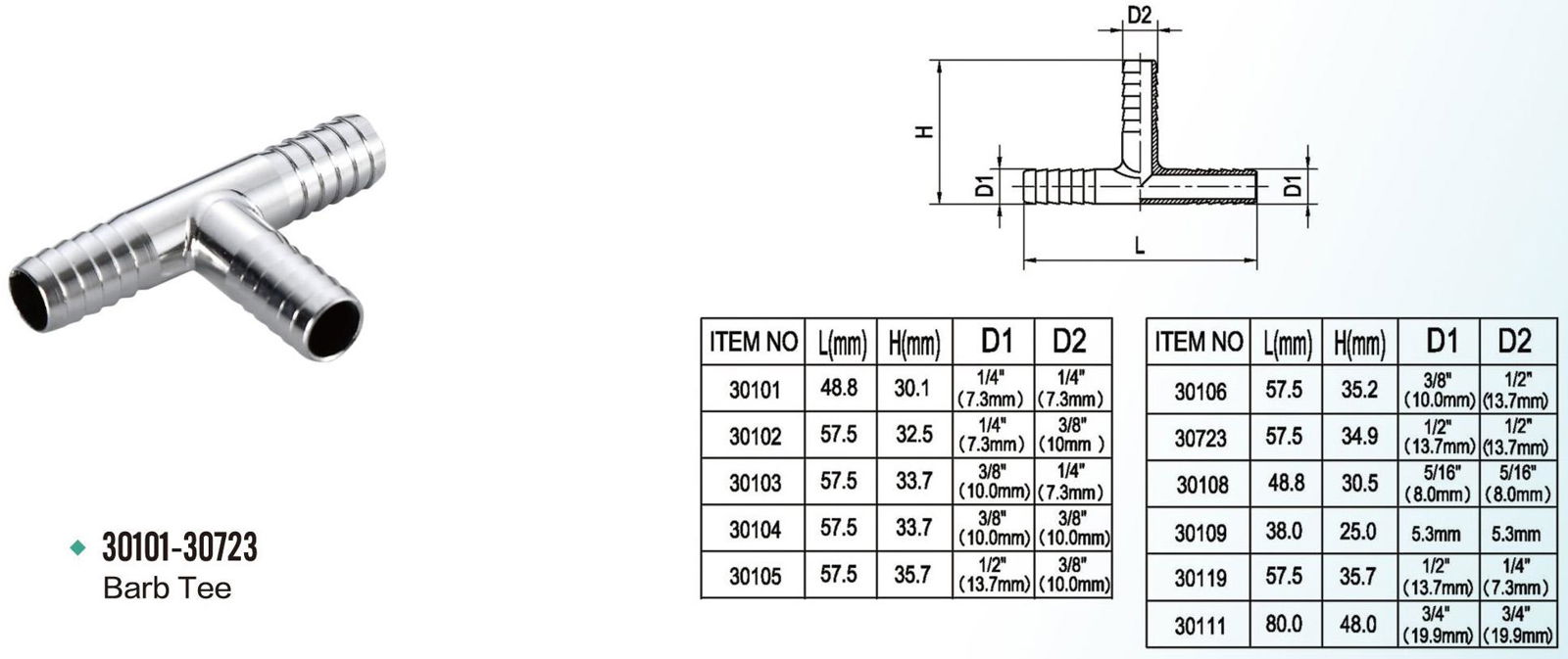 stainless steel Barb hose tee pipe fitting 3 Way T Fitting Thread Gas Fuel Water 4