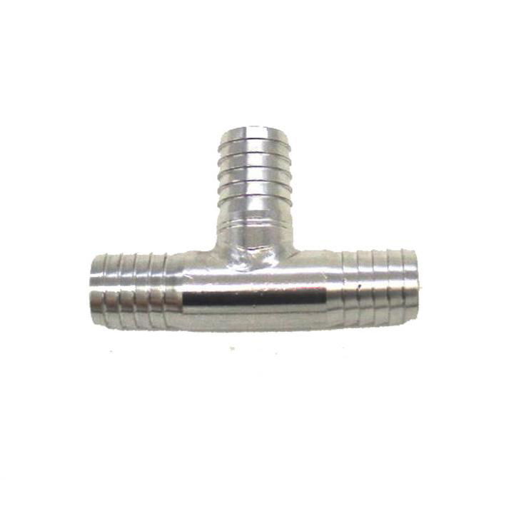 stainless steel Barb hose tee pipe fitting 3 Way T Fitting Thread Gas Fuel Water 3