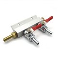 Aluminum 2 Way CO2 Distribution Manifold with Barb Check Valve for Beer Air Dist