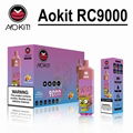 Aokit RC 9000 Puffs RGB Light 0%2%3%5% nicotine mesh coil disposable vape