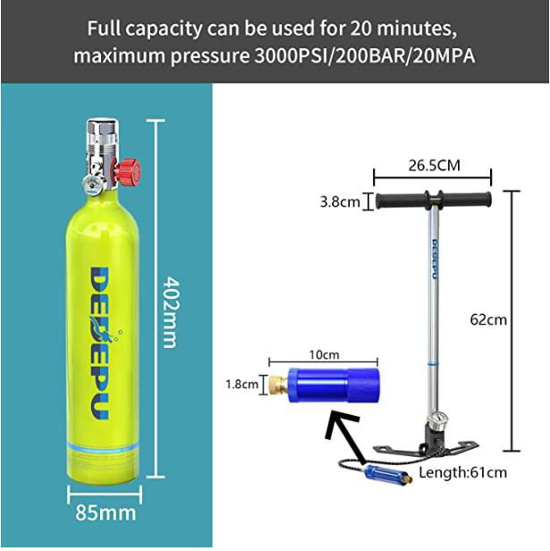 7 CF/ 1 Liter Mini Scuba Tank Kit 2