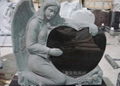 Angel Heart Kneeling Granite Tombstone