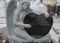 Angel Heart Kneeling Granite Tombstone European Style made by nature stone