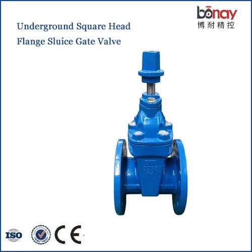 DIN 3352 F4 double flanged square head underground water cast iron gate valve wi 2