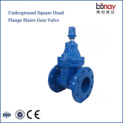 DIN 3352 F4 double flanged square head underground water cast iron gate valve wi 3