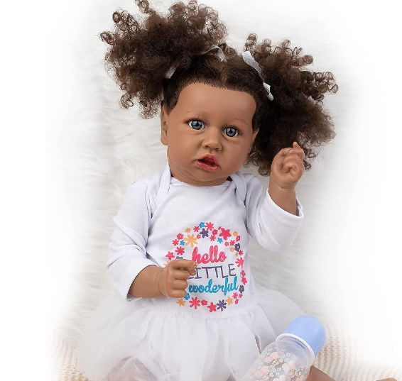 55cm dark black Reborn doll 2