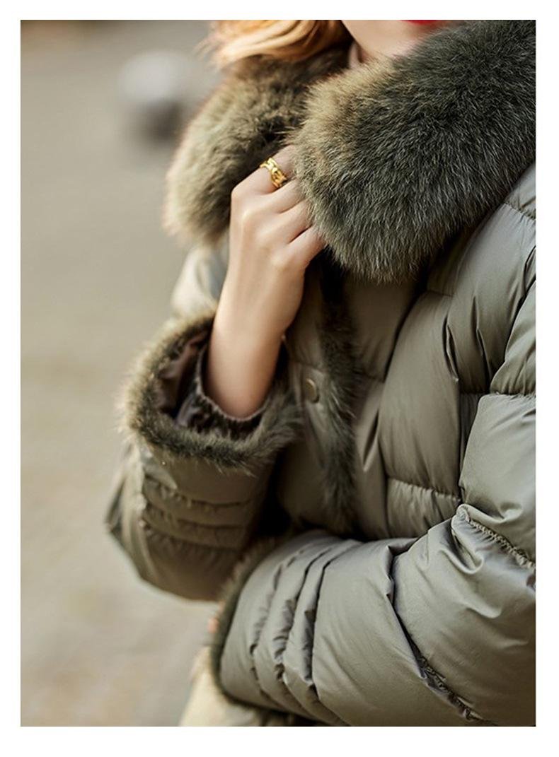 高端白鸭绒短款羽绒服女2023年冬季新款韩版超大毛领加厚时尚外套 2