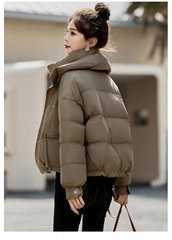 2023冬季新款双层领羽绒服女短款加厚高端小个子高级感白鸭绒外套