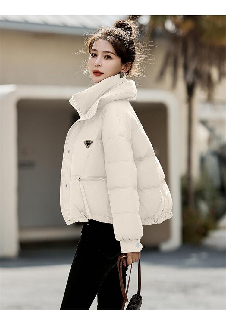 2023冬季新款双层领羽绒服女短款加厚高端小个子高级感白鸭绒外套 3
