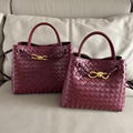 Genuine leather woven bag