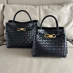 Genuine leather woven bag