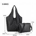 Unisex large black rivet tote bag 9
