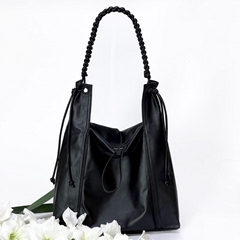 Soft cow leather shoulder tote bag