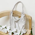 Soft cow leather shoulder tote bag 2