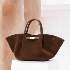 Female fashion design nubuck leather handbag