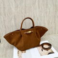 Female fashion design nubuck leather handbag