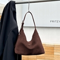 Female nubuck leather underarm bag