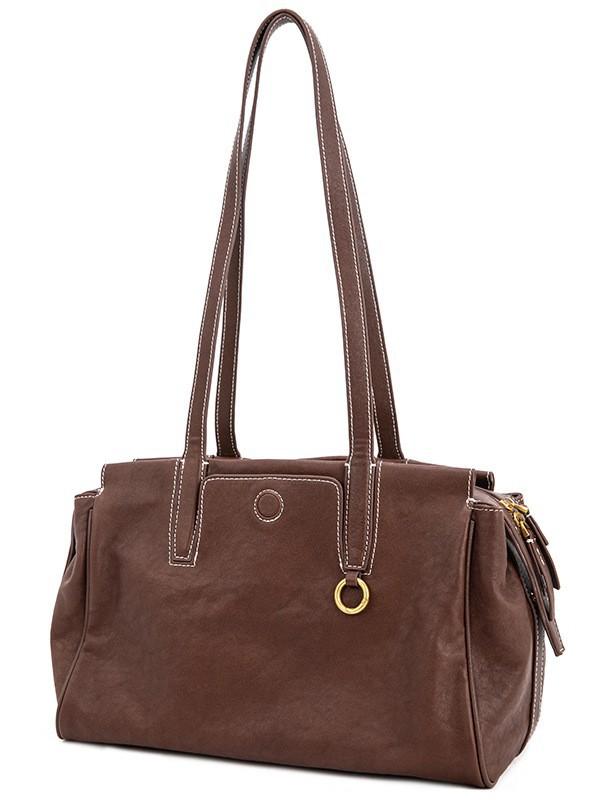 Female full-grain vegetable-tanned leather handbag 2