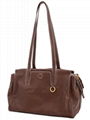 Female full-grain vegetable-tanned leather handbag