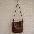 Soft cowhide bucket bag