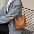 Soft cowhide bucket bag 11