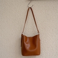 Soft cowhide bucket bag