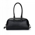 Female PU leather shoulder baguette