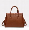 Female vegan leather brief bag