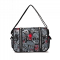 Female skull head print canvas crossbody bag 2