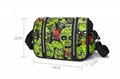 Female skull head print canvas crossbody bag