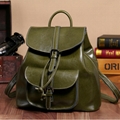 Female oil wax leather backpack