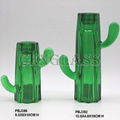 Cactus design glass pillar candle holder 1