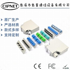 供应DIN35mm轨道SC双工光缆终端盒