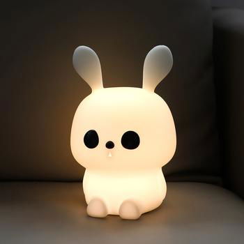 Silicone Small Kids Adults Bedroom Lamp Lighting LED Rabbit Bunny Night Light 4