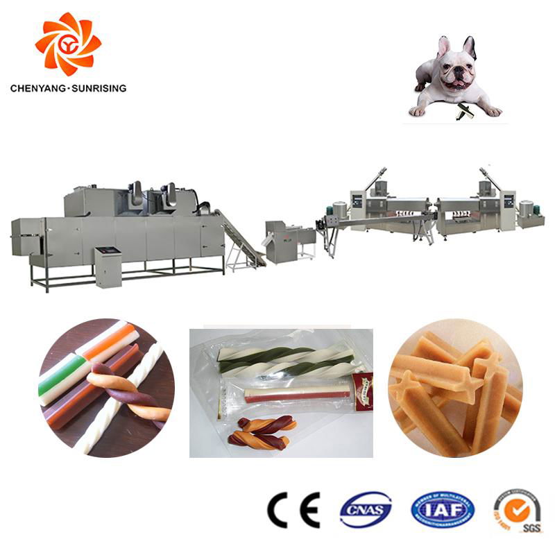 Cold extruder pet treats dog chews snacks making machine production line 3