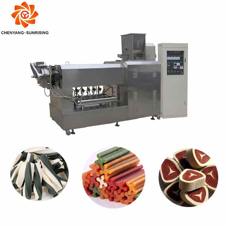 Cold extruder pet treats dog chews snacks making machine production line 4